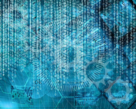 Many abstract images on the theme of computers, Internet and high technology.