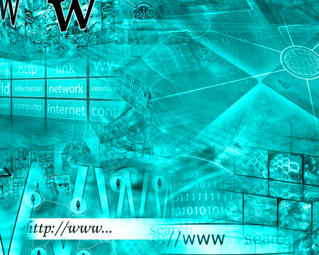 Many abstract images on the theme of computers, Internet and high technology.の写真素材