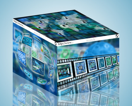 Many abstract images on the theme of computers, Internet and high technology.の写真素材