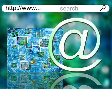 Many abstract images on the theme of computers, Internet and high technology.の写真素材
