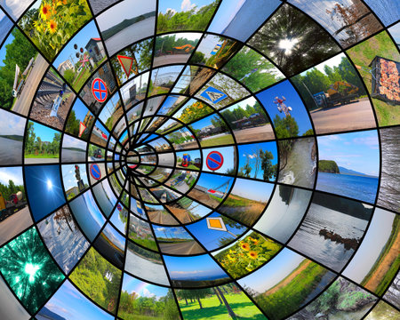 Many abstract images on the theme of computers, Internet and high technology.