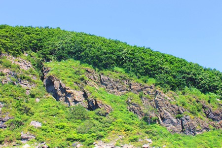 Photo which shows the sea and islands.の写真素材