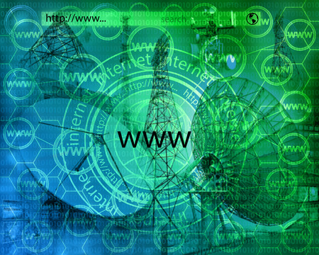Many abstract images on the theme of computers, Internet and high technology.の写真素材