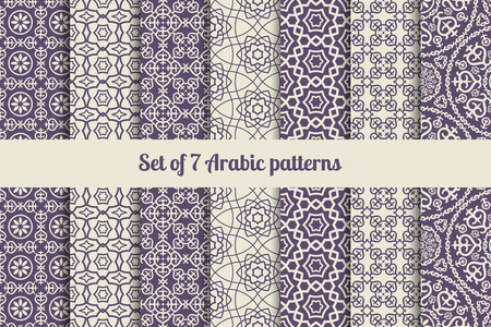 Arabic or muslim patterns set for backgrounds and texturesのイラスト素材
