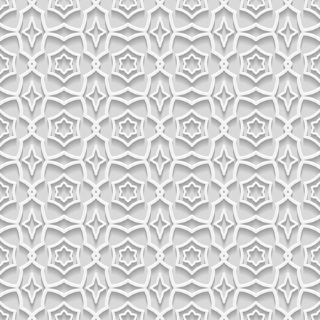 Ornamental traditional arabic white vector seamless backgroundのイラスト素材