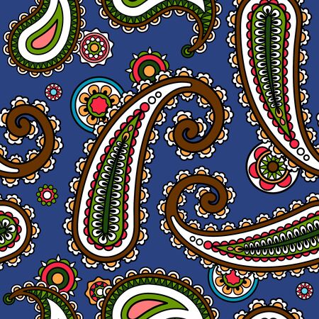 Seamless pattern with traditional asian paisley elementsのイラスト素材
