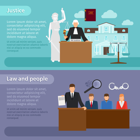 Law banners. People and law, justice and equityのイラスト素材
