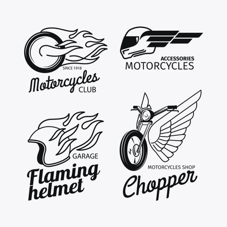 Motorcycle race or vector motorbike label setのイラスト素材