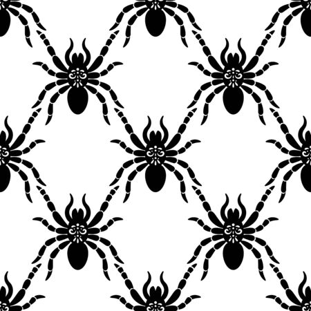 Spider web seamless pattern. Background of spiders make up networkのイラスト素材