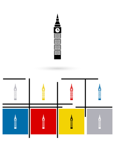 Big Ben in London icon or big Ben in London sign vector. Big Ben pictogramのイラスト素材