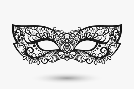 lace mask. Mardi Gras mask icon. llustrationのイラスト素材