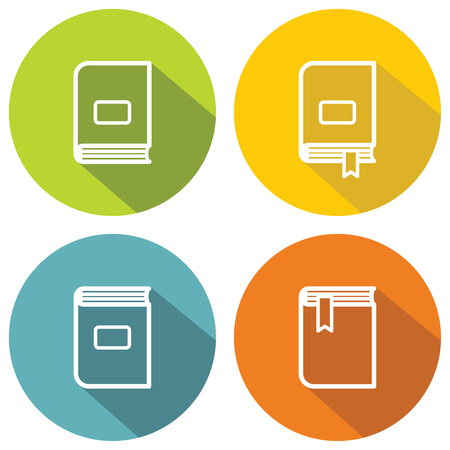 Book flat icons on color background for school and universityのイラスト素材