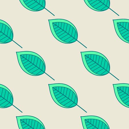 Green leaves nature seamless pattern. Vector illustrationのイラスト素材