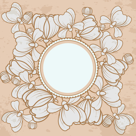 Decorative floral grunge background vintage style. Vector illustrationのイラスト素材