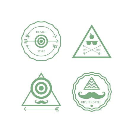 Hipster line labels isolated set. Vector illustrationのイラスト素材