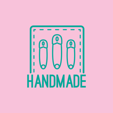 Handmade thin line icon. Colorful logo design vector illustrationのイラスト素材