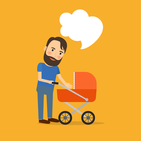 Father care for the child cartoon icon.のイラスト素材