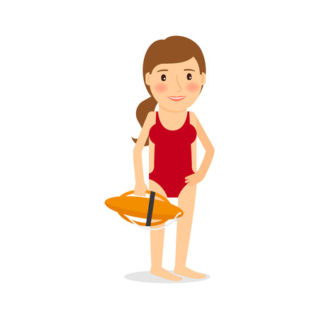 People occupation character. Lifeguard woman vector illustrationのイラスト素材
