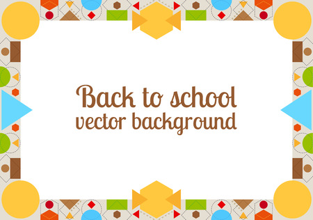 Back to school geometric vector background with frameのイラスト素材
