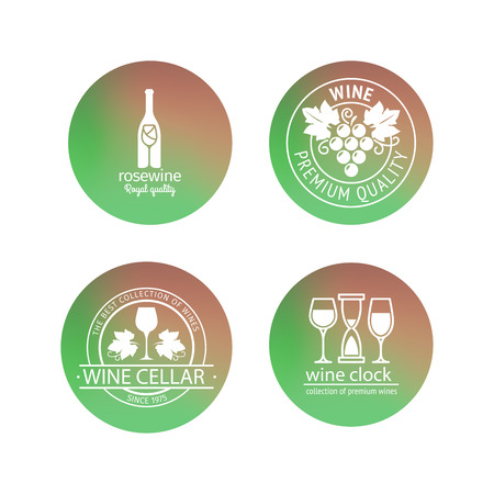 Wine logos in blurred circles backgrounds vector illustrationのイラスト素材