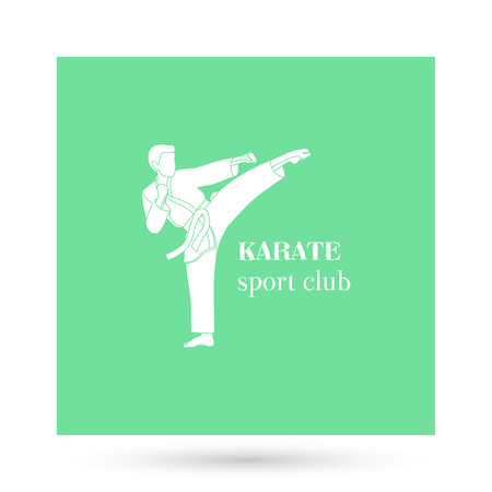Karate sport club logo design presentation on white. Vector illustrationのイラスト素材