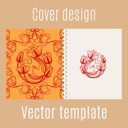 Cover design for print with chinese pattern. Vector illustrationのイラスト素材