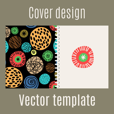 Cover design for print with polka dots pattern, vector illustrationのイラスト素材