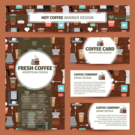 Corporate identity design with coffee shop pattern, vector ollustrationのイラスト素材