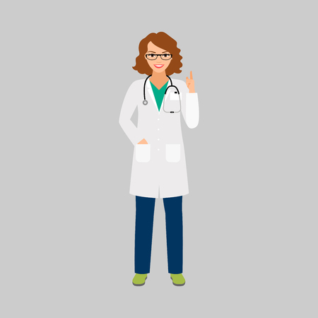 Epidemiologist medical specialist isolated vector illustration on grey backgroundのイラスト素材