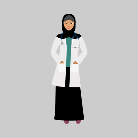 Oncologist medical specialist isolated vector illustration on grey backgroundのイラスト素材