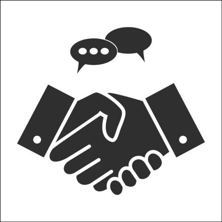 Business people meeting handshake in gray tones.のイラスト素材