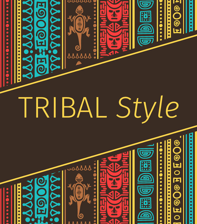 Tribal style design in brown colors, vector illustrationのイラスト素材