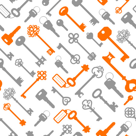 Key seamless pattern in modern colors.のイラスト素材