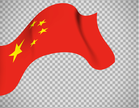China flag on transparent backgroundのイラスト素材