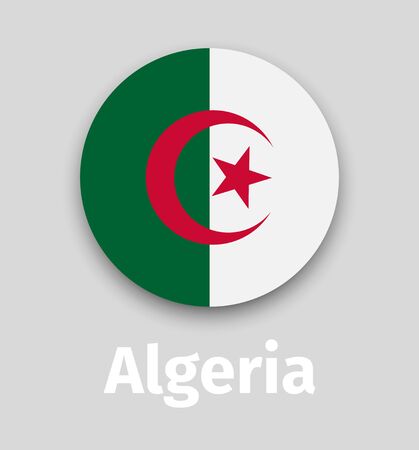 Algeria flag, round iconの写真素材