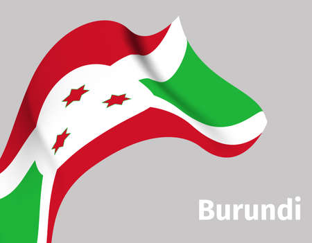 Background with Burundi wavy flag.のイラスト素材