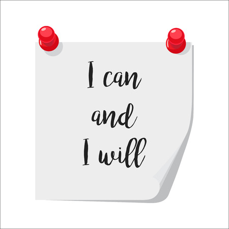 I can and I will noteのイラスト素材