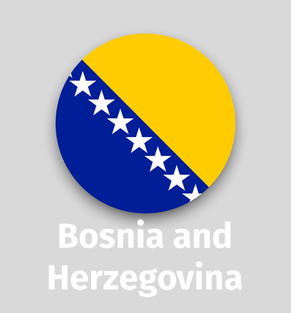 Bosnia and Herzegovina flag, round iconのイラスト素材