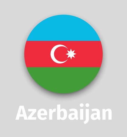 Azerbaijan flag, round iconのイラスト素材