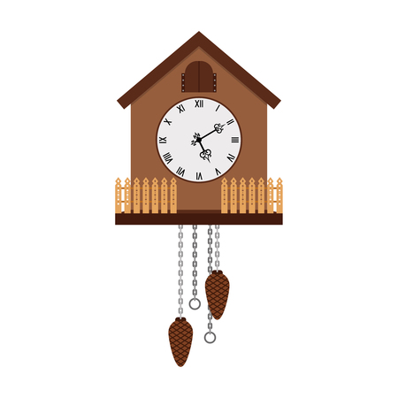 Beautiful cuckoo-clock isolated on whiteのイラスト素材