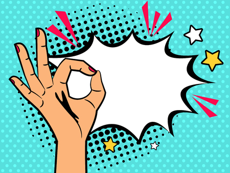 Comic ok hand signのイラスト素材