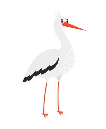 Stork cartoon bird vector illustrationのイラスト素材