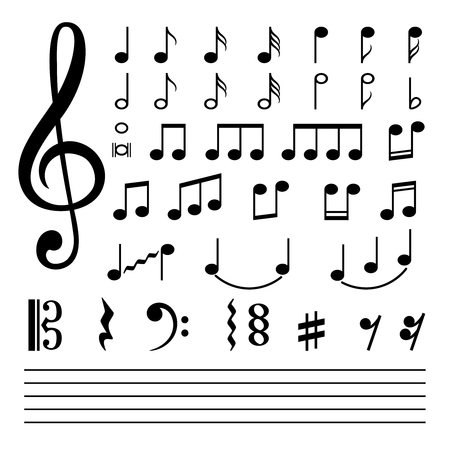 Music notes isolated on white backgroundのイラスト素材