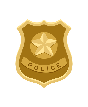 Police badge icon isolated on whiteのイラスト素材