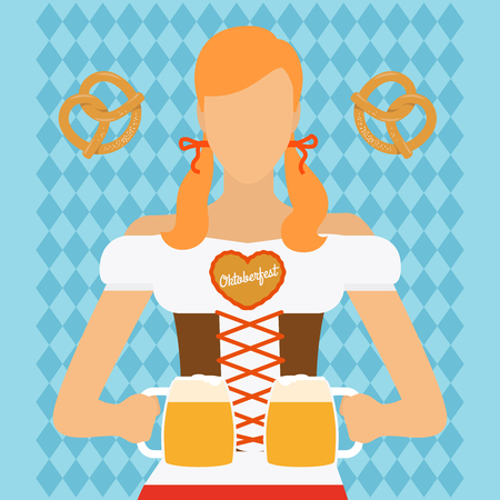 Traditional Oktoberfest woman iconのイラスト素材