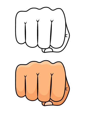 Fist punch vector illustration. Strong and power man symbol. Fist power, strong hand human armのイラスト素材