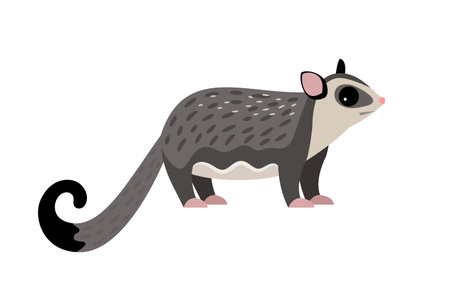 Exotic flying animal. Cartoon fluffy characters of zoo, cute beast of wildlife, vector illustration...