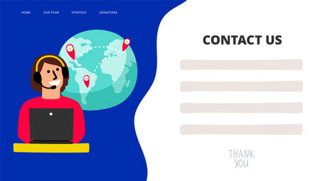 Contact us template design webのイラスト素材