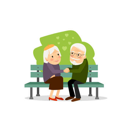 Seniors happy leisure. Grandmother and grandfather vector illustrationのイラスト素材