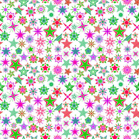 Kids colorful cartoon stars patternのイラスト素材